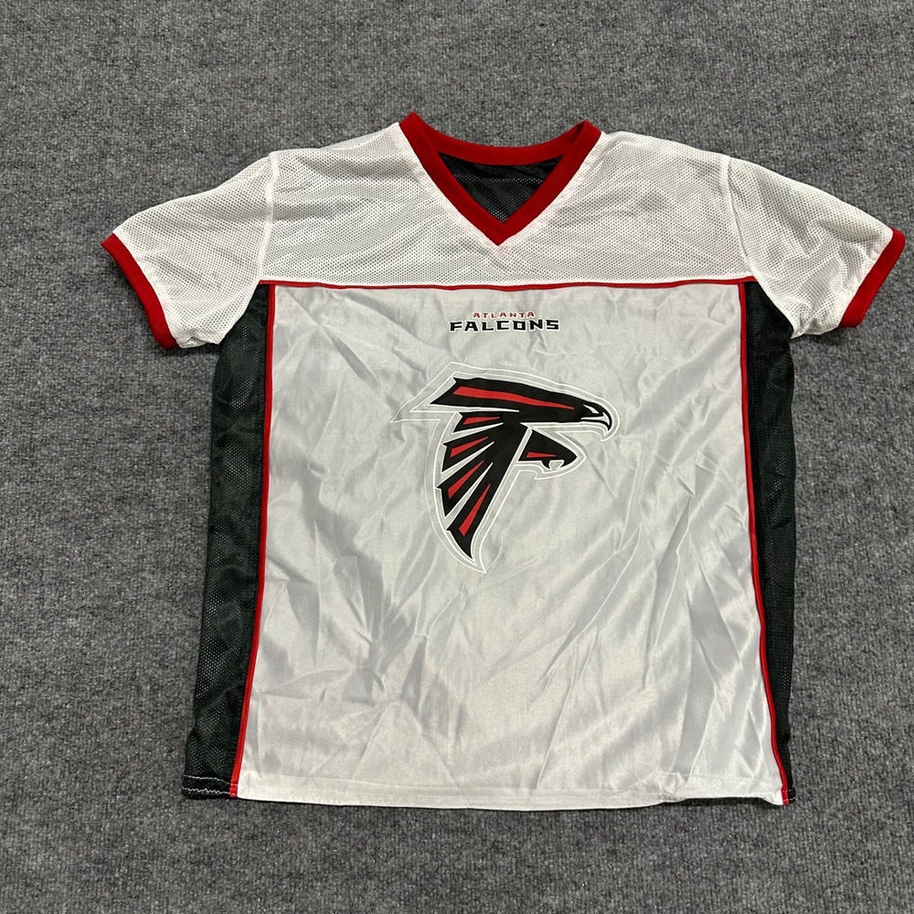 NFL Jersey Youth L White Atlanta Falcons Flag Play60 Mesh Athletic Shirt